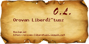 Orovan Liberátusz névjegykártya